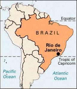 Rio de Janeiro u brazilu mapu