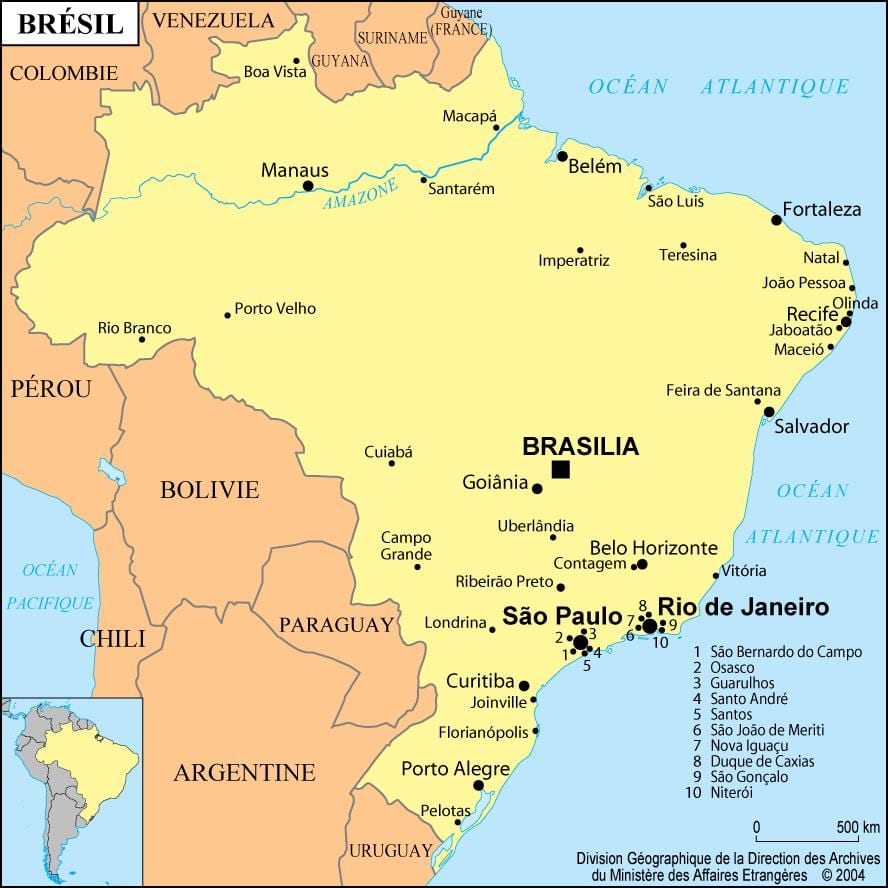 karta iz brazila pokazuje Rio de Janeiro