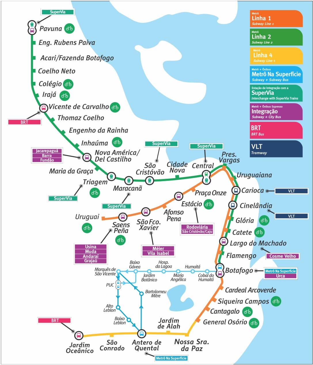metro Rio de Janeiro mapu
