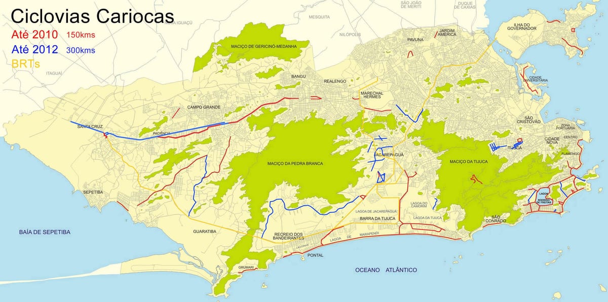 Rio de Janeiro bicikl mapu