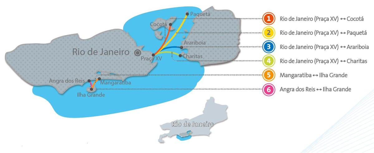 Rio de Janeiro brod mapu