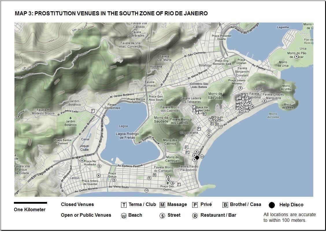 mapa Rio de Janeiro crvenih fenjera