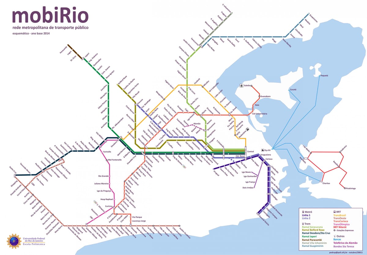 javni prevoz mapu Rio de Janeiro