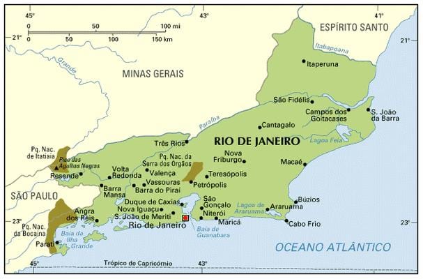 koordinate mapu Rio de Janeiro