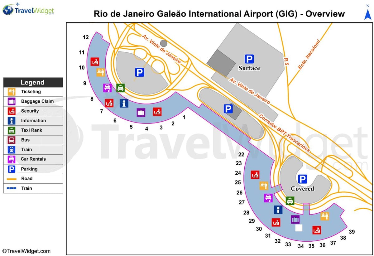 mapa Rio de Janeiro posao aerodrom