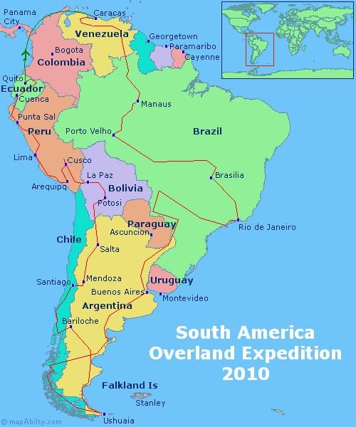 mapa južnoj americi Rio