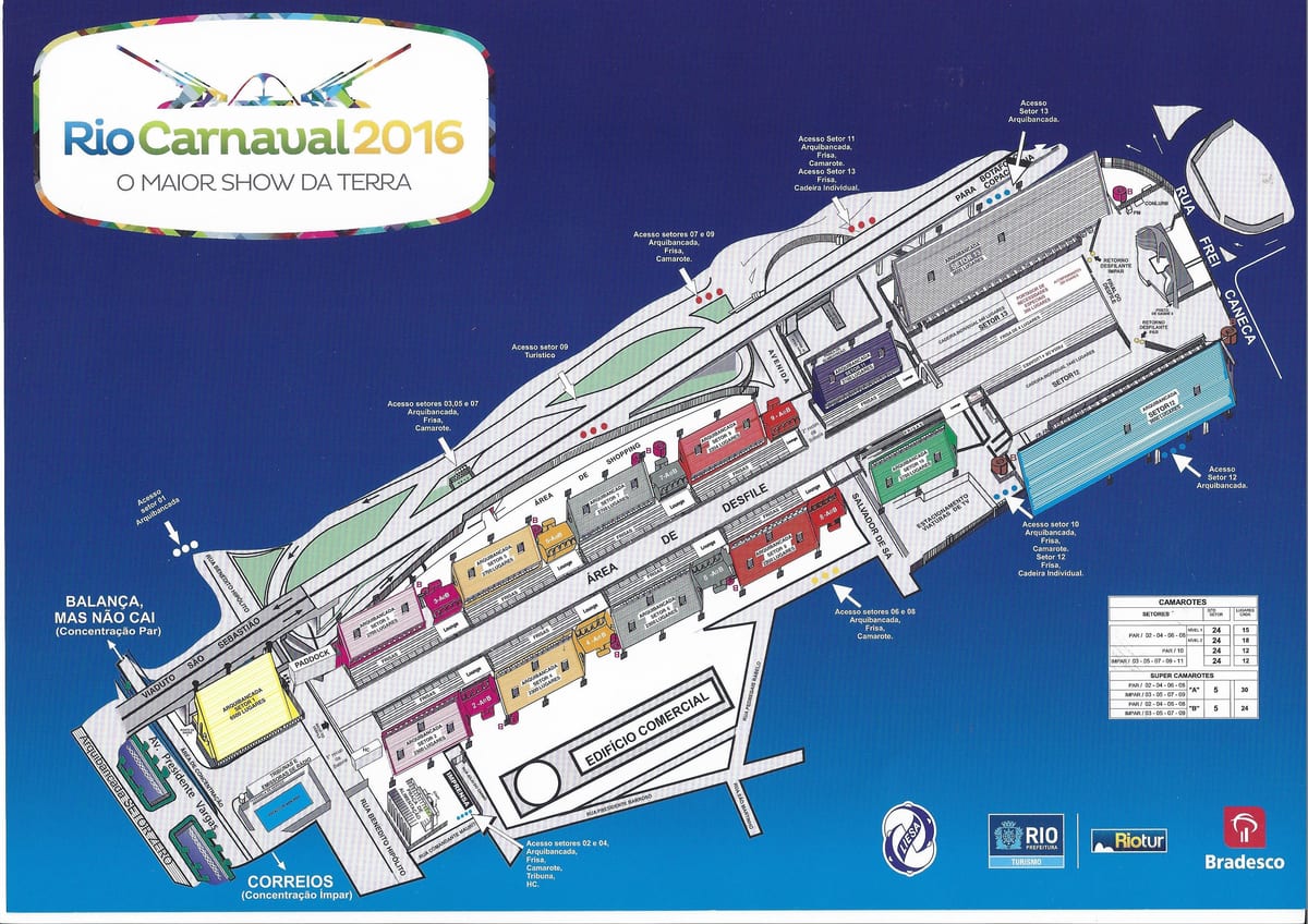 mapa Rio karneval