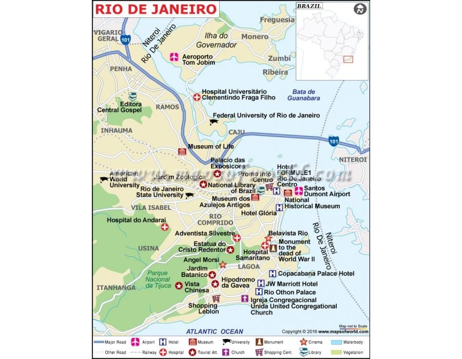 Rio de Janeiro radnju mapu